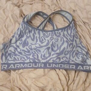 Under Armour Gray and Blue Patterned Sports Bra